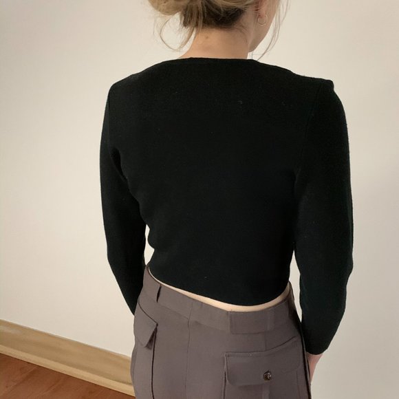 Vintage cropped black sweater - Picture 3 of 6